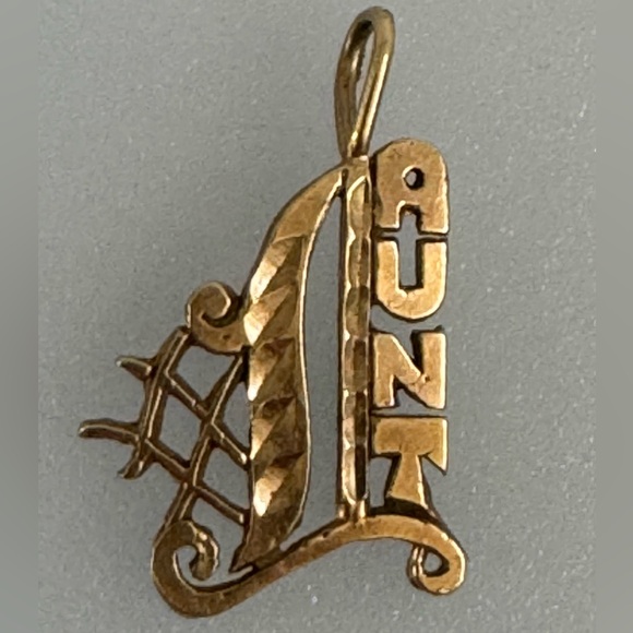 14k real solid gold Jewelry - 14k #1 AUNT real solid gold Pendant